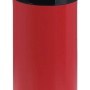 Roter PROREGAL Abfallbehälter aus Metall mit schwarzem Pushdeckel, 55 Liter.