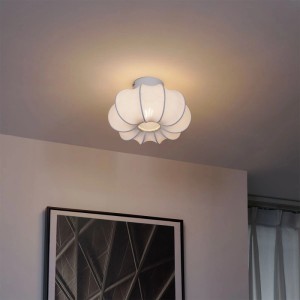 QAZQA Japandi Deckenleuchte Weiß 27cm Plu Asyesha