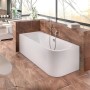Ottofond Badewannen-Set Spirit, 180x80 cm, rechteckige Eckbadewanne mit Ablaufgarnitur.