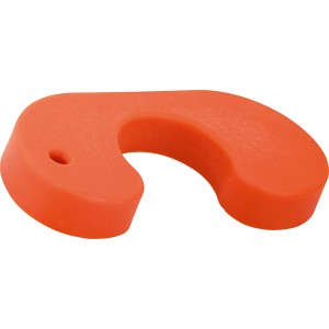 Oranger Steck-Löseclip (20 mm) aus Kunststoff für Steckfittings, Detailansicht.
