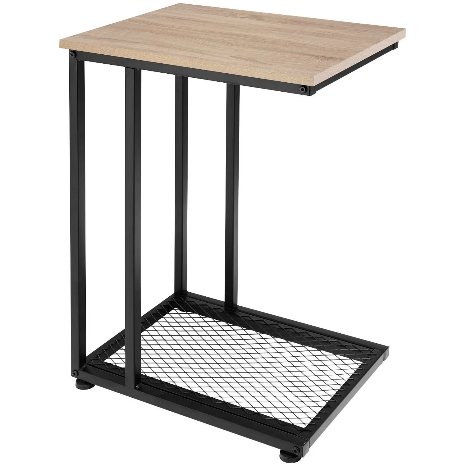Tectake Beistelltisch Eton Industrial Style Holz und Stahl  48 x 35 x 66 cm Industrial Holz Hell  Eiche Sonoma