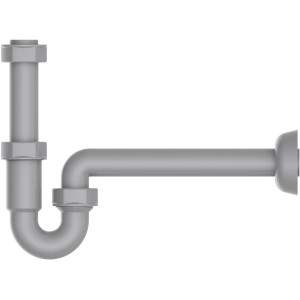Kirchhoff Röhrensiphon Eco Save, Waschbecken Siphon aus recyceltem Kunststoff, grau.