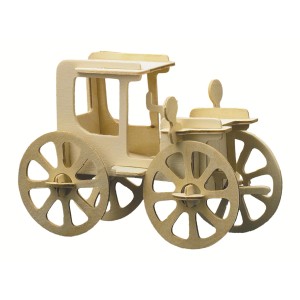 Pebaro Holzbausatz Oldtimer IV: Unbehandelter Holzbausatz im Stil eines klassischen Oldtimers.