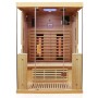Dewello Infrarotkabine Kingston für 2 Personen aus Hemlock Tannenholz mit Glasfront.