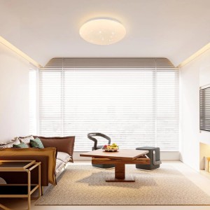 Moderne ZMH LED Deckenleuchte rund, 12W warmweiß 3000K, mit Sternenhimmel-Effekt. Für Küche, Wohn- & Schlafzimmer.