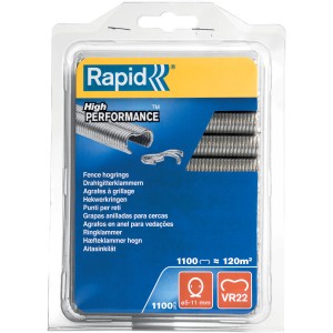 Rapid Ringklammern VR22, 1100 Stück, verzinkt für Zäune und Käfige.