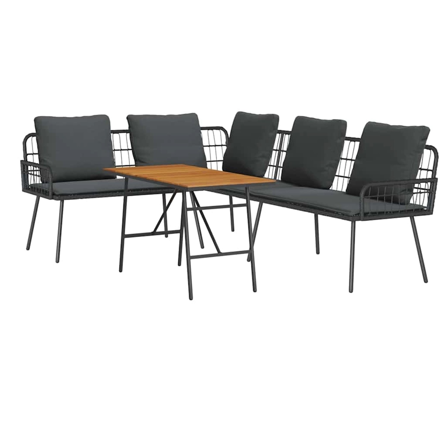 vidaXL Garten-Sofa-Set 2-Tlg Schwarz Poly Rattan 3328652 günstig online kaufen