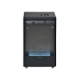 Schwarzer Firefix Gas-Heizofen 4200 Eco+ mit blauer Flamme und Gitter, 4,2 kW, Energieeffizienzklasse A.