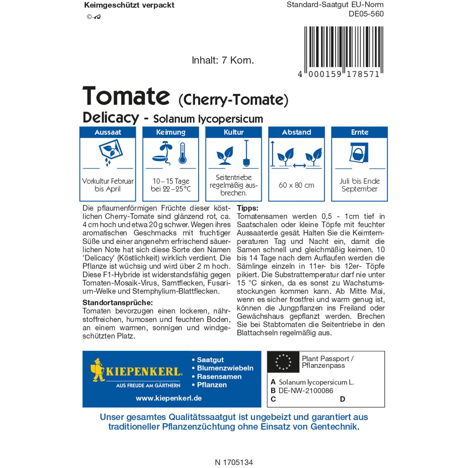 Kiepenkerl Cherry-Tomate "Delicacy" F1-Hybride_2