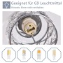 G9 Fassung der modernen Kristall-Pendelleuchte, zeigt Kompatibilität mit G9 Leuchtmitteln. Birne nicht enthalten.