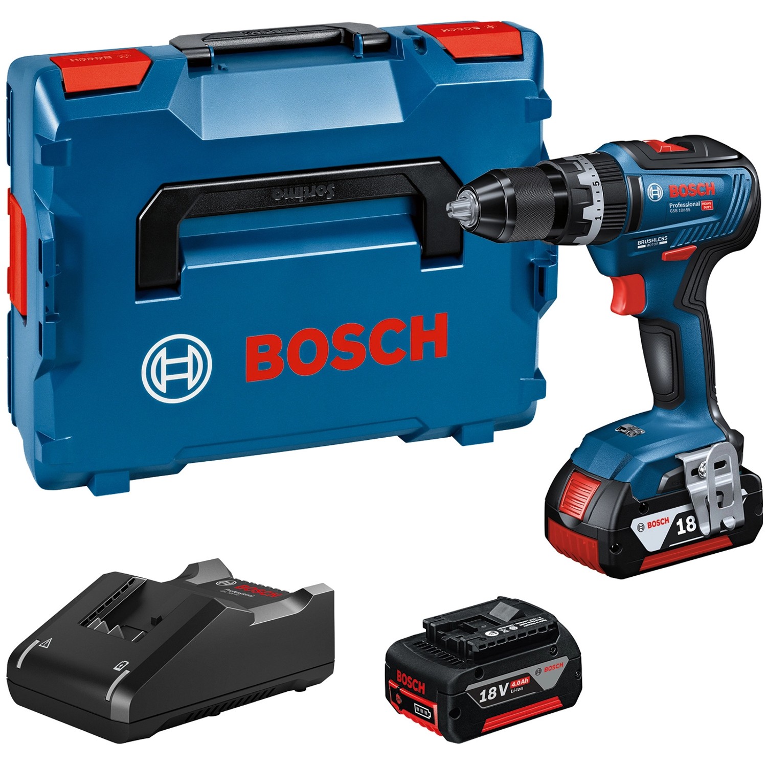 Bosch Professional Akku Schlagbohrschrauber Gsb 18v 55 Mit Akkus And Gal