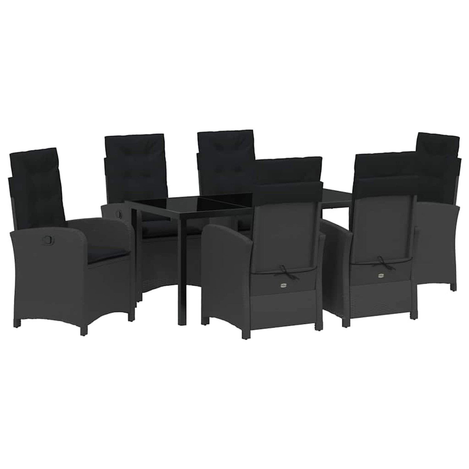 vidaXL Garten Essgruppe 7-Tlg Schwarz Poly Rattan 3380264 günstig online kaufen