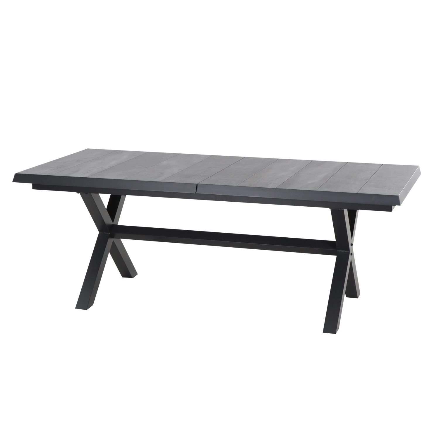 Rechteckiger, ausziehbarer Gartentisch Sincro Wood Grey von Siena Garden, 100x260 cm.