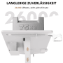 Detailansicht HOMAVO Schreibtisch: Stabilitätstest mit 75kg Gewicht. Höhenverstellbarer Tisch für Büro/Homeoffice.