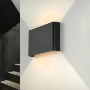 Moderne, graphitfarbene EASYLIGHT Wandleuchte aus Metall mit indirektem Licht (Up & Down).