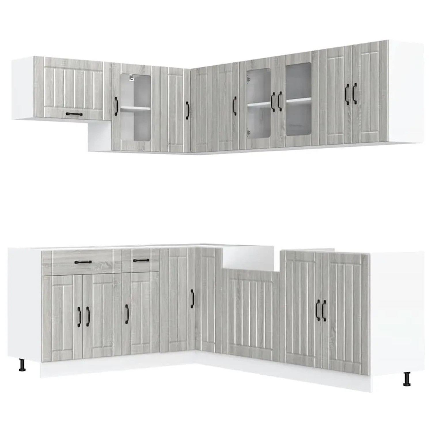 vidaXL 11 Tlg Küchenschrank-Set Lucca Grau Sonoma Holzwerkstoff 3314897 günstig online kaufen
