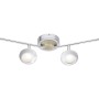Moderner LED-Spot Vidor mit 4 Leuchten in Chrom und satiniertem Glasring.