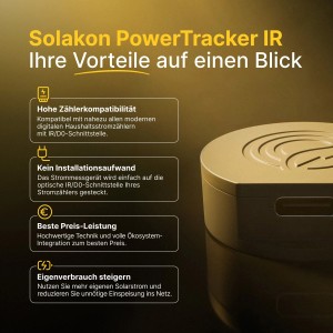 Solakon PowerTracker IR Smart Meter - Optischer IR-Energiezähler für die Solakon ONE Speicher - Echtzeit-Messung des Netzverbrauchs