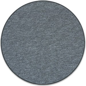 Runder, dunkelgrauer KARAT Teppich London mit Schlingenflor, Ø 200 cm.