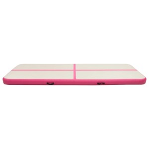 vidaXL Aufblasbare Gymnastikmatte mit Pumpe 500x100x15 cm PVC Rosa 92664