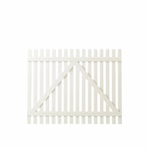 Weißes Einzeltor im Retro-Design aus Nadelholz, 150x120 cm, für den Gartenzaun.