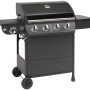 Schwarzer El Fuego Gasgrill Columbus mit 4 Brennern und Seitenbrenner.