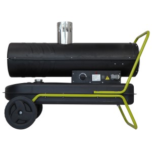 TroniTechnik Diesel Heizkanone 30kW mit Rädern und Tragegriff. Heizgebläse für Werkstatt & Baustelle.