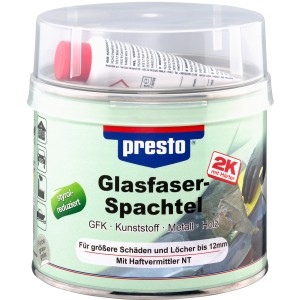 Presto Glasfaserspachtel 1 kg Dose für Lackreparatur und Karosseriereparatur.