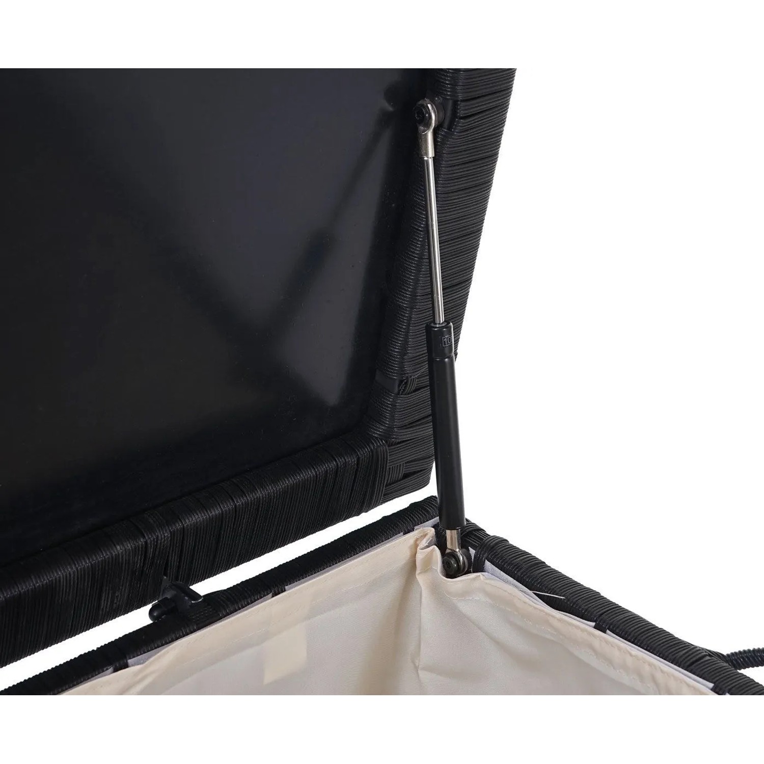 Proregal Poly-Rattan Kissenbox HxBxT 63x135x52cm Premium Schwarz 320L Gartentruhe Auflagenbox Truhe_5