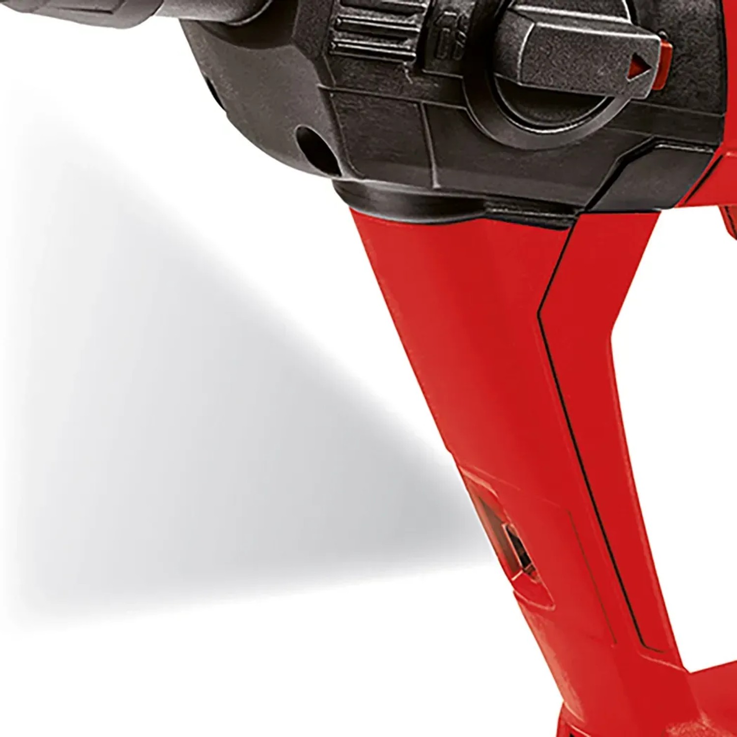 Detailaufnahme: Einhell Akku-Bohrhammer TE-HD 18 Li-Solo, rot/schwarz.