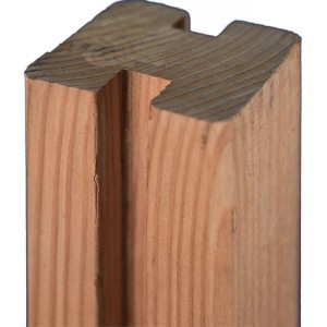Detailaufnahme: T & J Riad Verbindungspfosten aus Douglasie für Zaunbau, 9x9x210 cm.