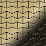 Hochglänzende, goldene Mosaikfliesen aus Titan (ALLOY, Kismet) für Wand und Boden.