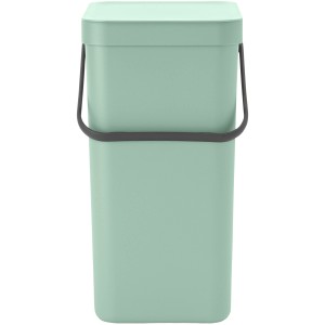 Brabantia Abfallbehälter Sort & Go, 16 l, Grün, mit Deckel und Tragegriff.