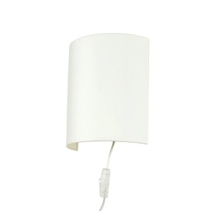 Licht-Erlebnisse Wandlampe Mit Stecker Schalter Metall Stoff E27 Up Down Weiß