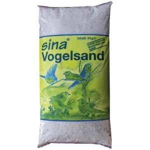 Sina Vogelsand Beige 5 kg im Sack, mit Naturkalk und Muschelgrit.