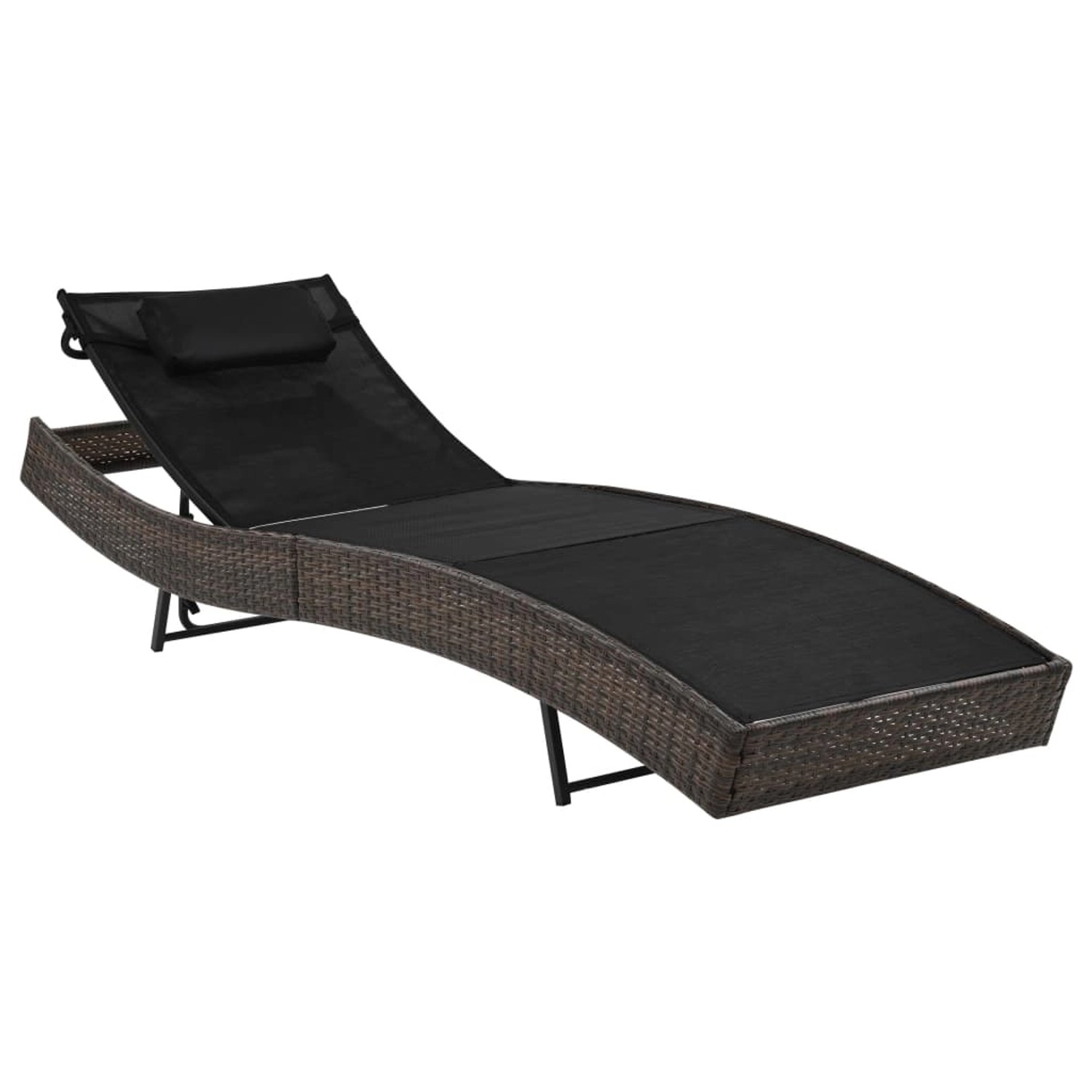 furnicato Sonnenliege mit Kissen Poly Rattan Braun günstig online kaufen