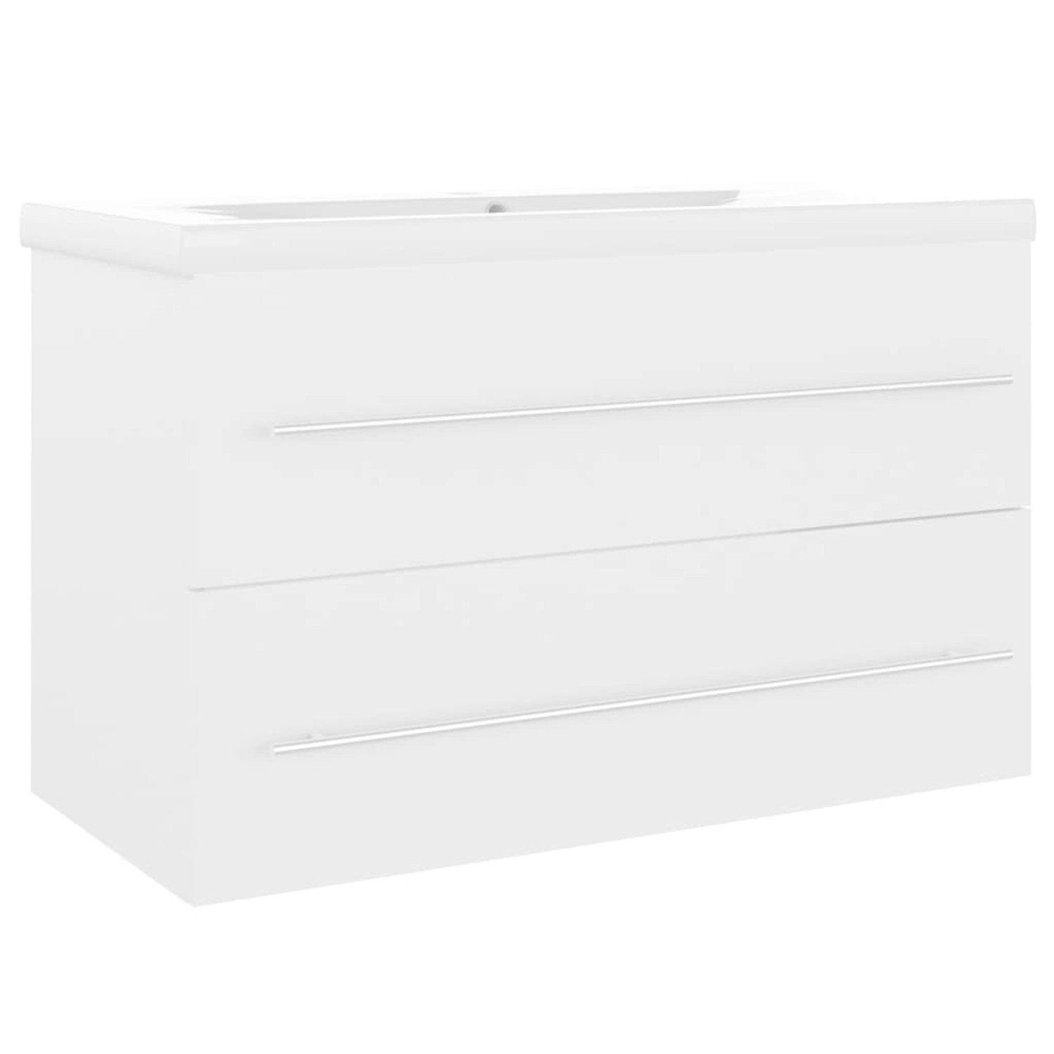 vidaXL Waschbeckenunterschrank mit Einbaubecken Weiß Holzwerkstoff 3099050 günstig online kaufen