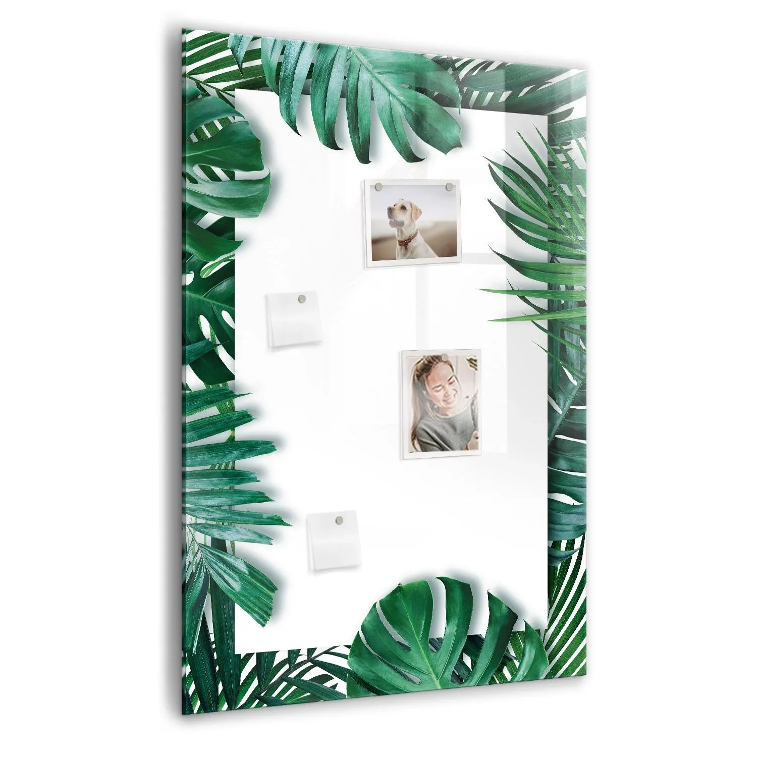 Tulup Magnettafel Aus Glas Monstera Rahmen 70x100 cm Whiteboard Magnetisch Glas Schwarzer Marker Magnettafel Modern Glas