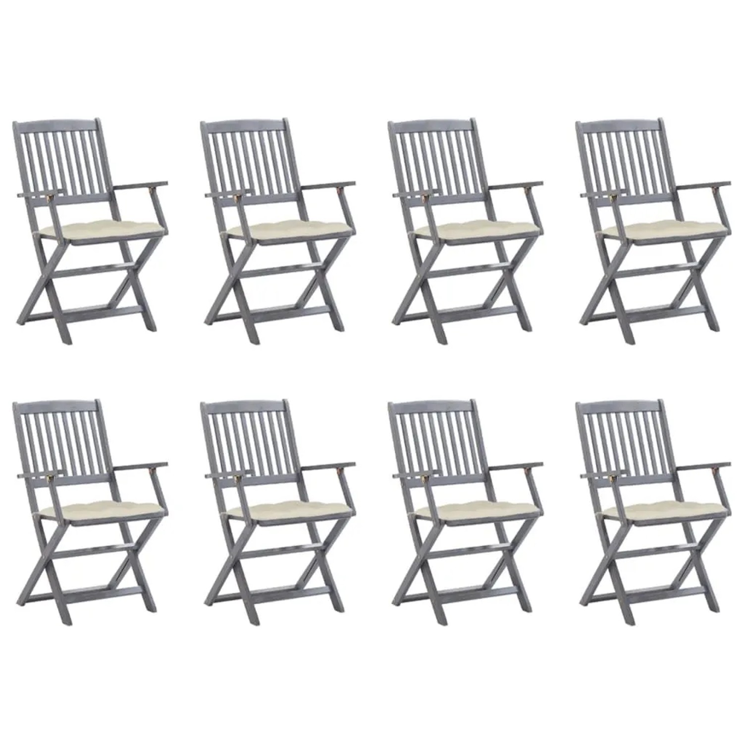 vidaXL Klappbare Gartenstühle 8 Stk mit Kissen Massivholz Akazie 3078279 günstig online kaufen