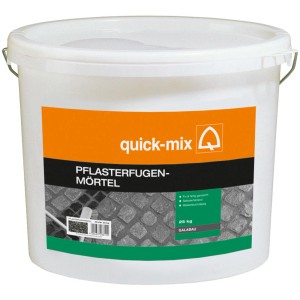 Eimer Quick-Mix Pflasterfugenmörtel, steingrau, 25 kg, für Pflaster- und Natursteinarbeiten.