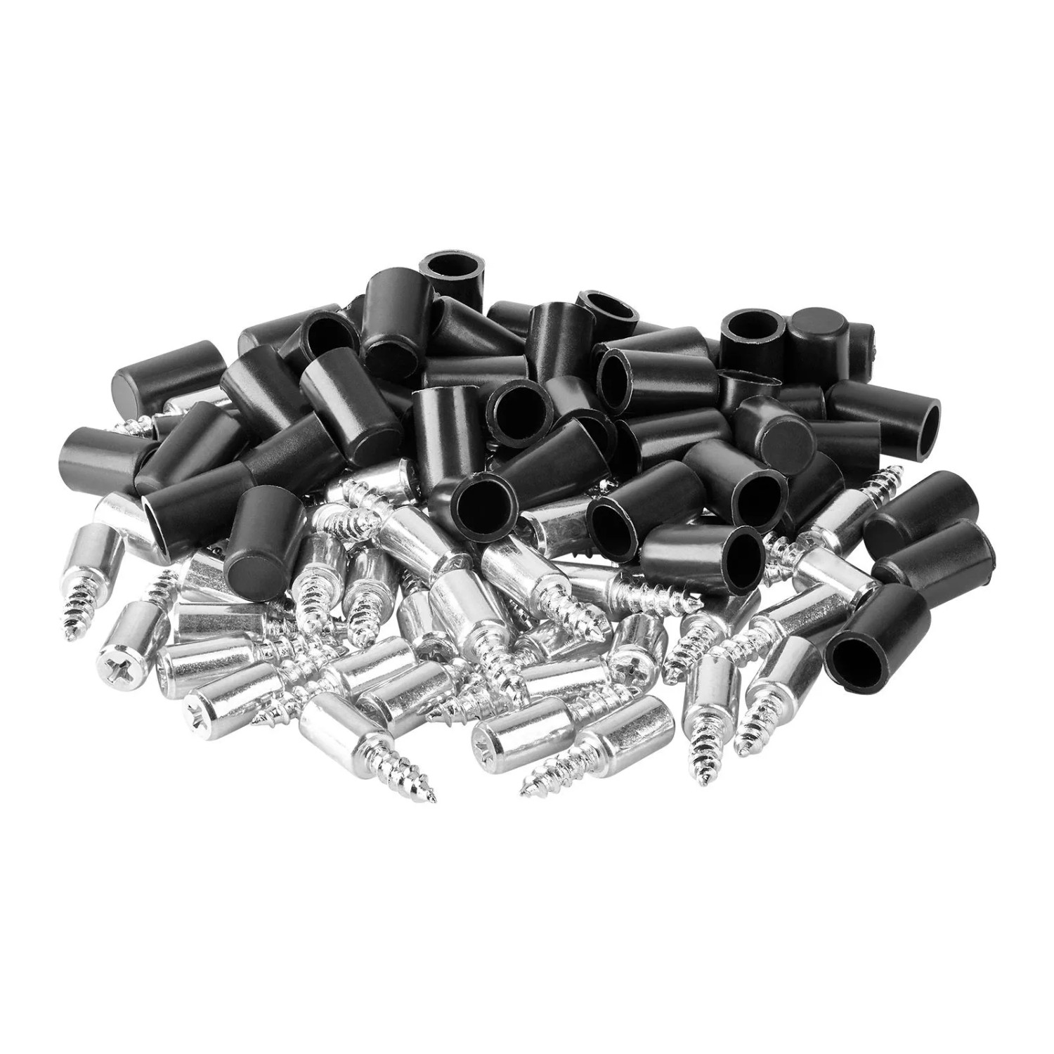 SOTECH 50 Stück Bodenträger Ø7,5 mm Zum Schrauben Stahl Verzinkt mit Kunststoffhülse Schwarz