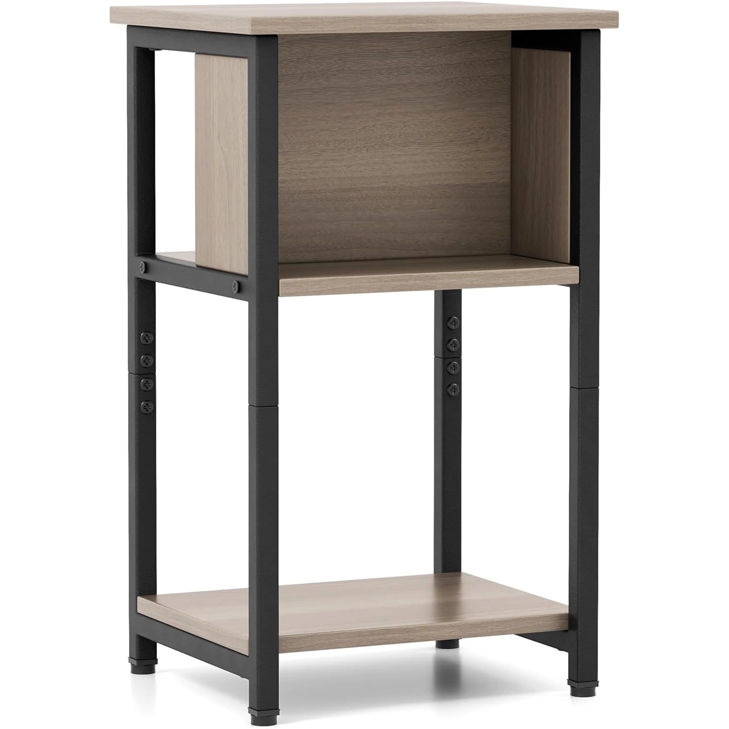 Costway Nachttisch mit Ablage mit Verstellbaren Fußpolstern