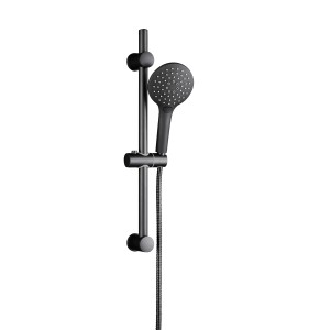Schütte Stangenbrause-Set Raven, 70 cm, Schwarz matt. Duschkopf mit Brausestange und Schlauch.