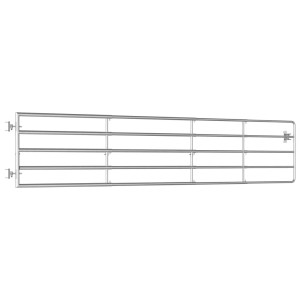 vidaXL 5-Rohre-Weidetor Stahl 150-400 x90 cm Silbern 145987