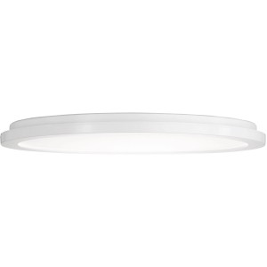 Weiße LED-Deckenleuchte Camillus, Ø 40 cm, flaches Design. Moderne Deckenlampe für Bad und Wohnraum.