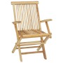 Klappbarer Gartenstuhl aus Teakholz, Teil der 5-tlg. vidaXL Essgruppe.