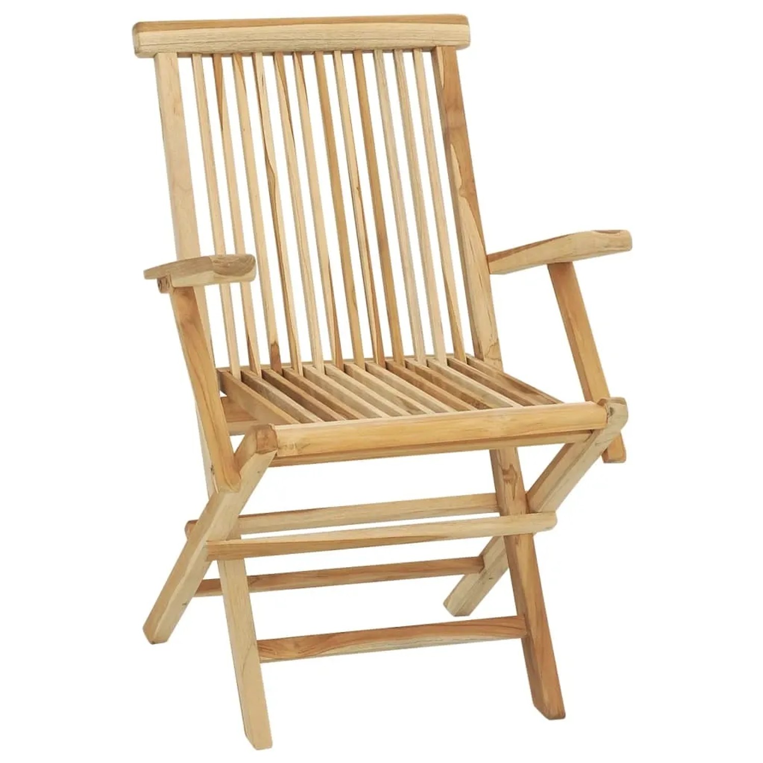 Klappbarer Gartenstuhl aus Teakholz, Teil der 5-tlg. vidaXL Essgruppe.