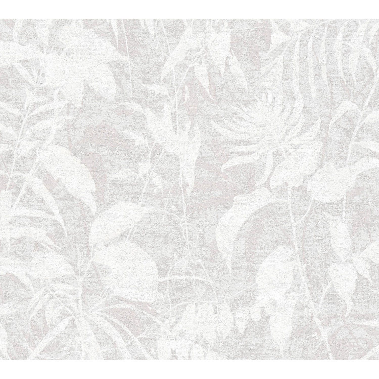 A.S. Creation Vliestapete Blätter Dschungel 10,05 m x 0,53 m Weiß-Grau FSC® günstig online kaufen