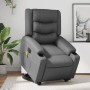 Grauer vidaXL Massagesessel mit Aufstehhilfe, elektrisch verstellbar, aus Kunstleder.