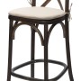 VEBA Crossback Sitzkissen Ecru auf Holzstuhl. Bequemes Kissen für Garten & Hochzeit.